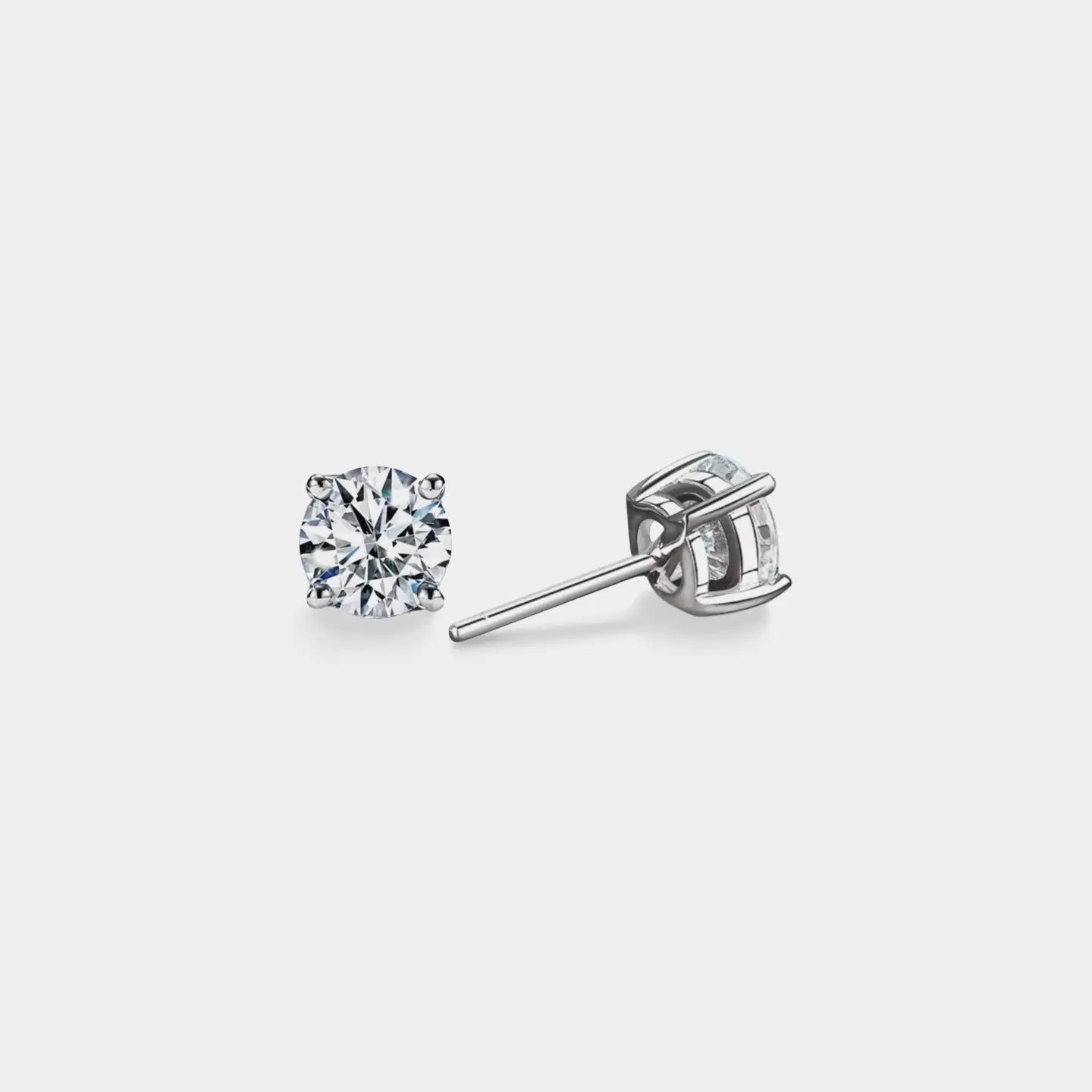 Four-Prong Stud Earrings in .925 Sterling Silver