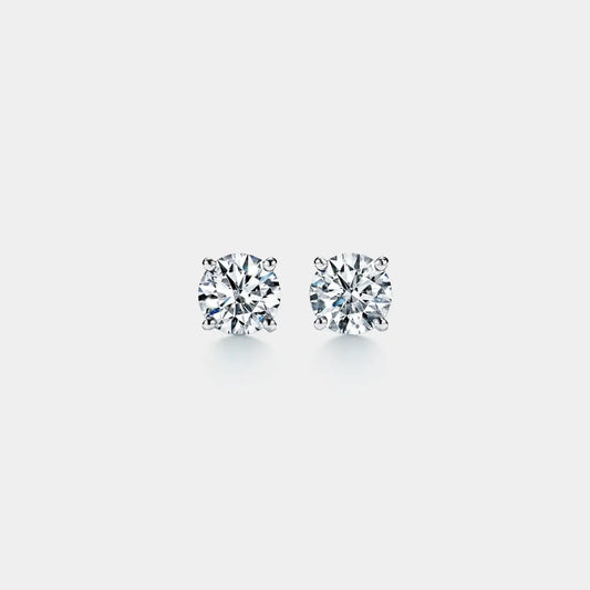 Four-Prong Stud Earrings in .925 Sterling Silver