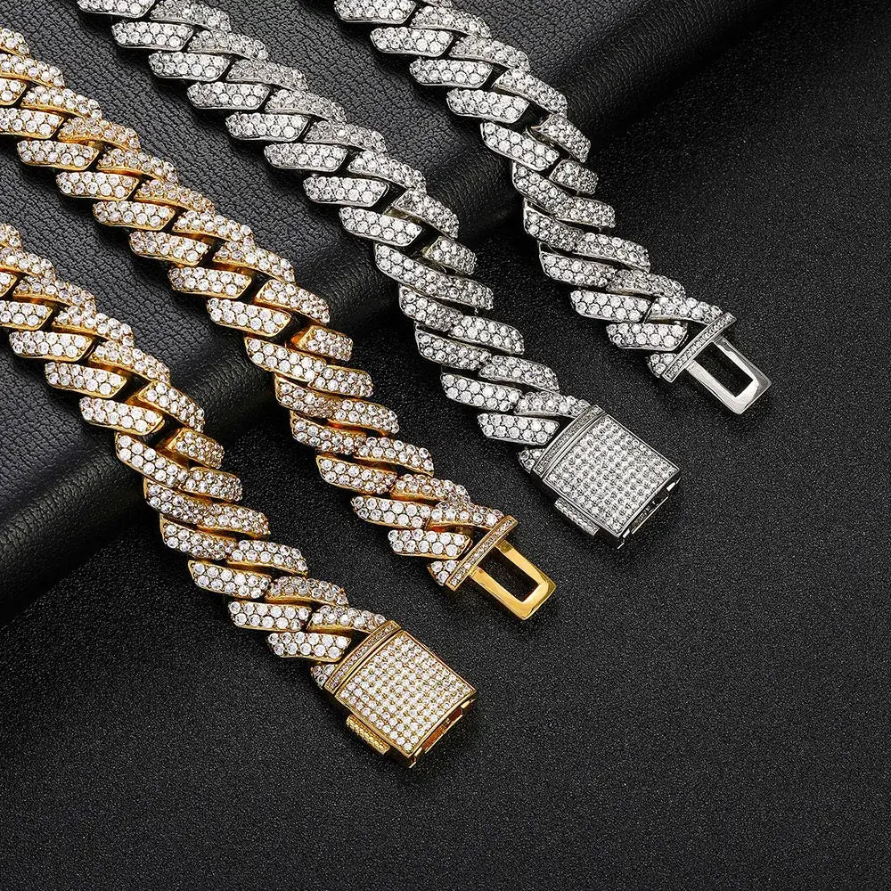 18k Gold/White Gold Cuban Link Chain
